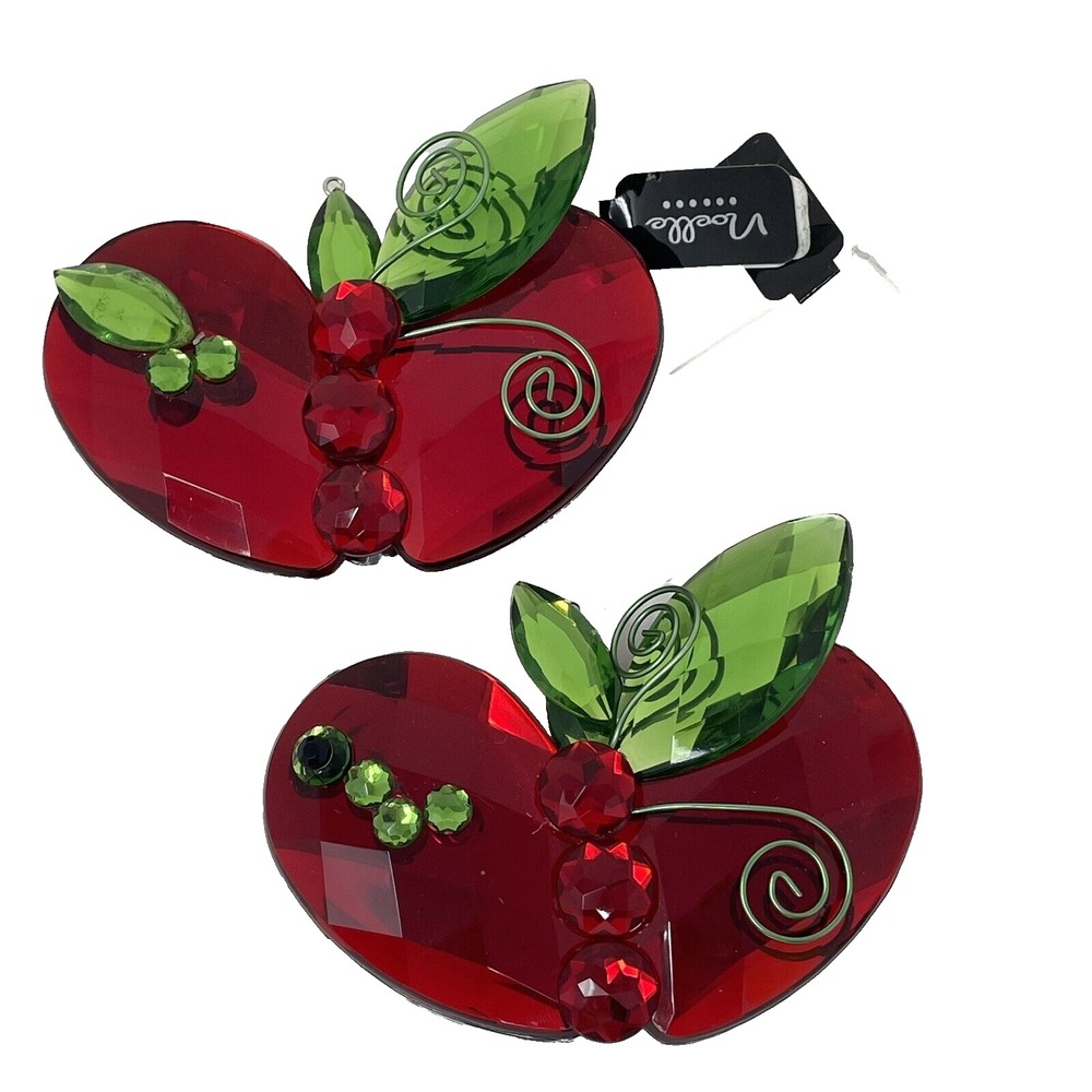 HANGING‎ red APPLE Ganz CRYSTAL EXPRESSIONS Ornament Sun Catcher Teacher 4 Inch